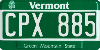 VT license plate CPX885