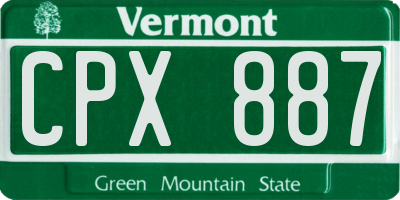 VT license plate CPX887