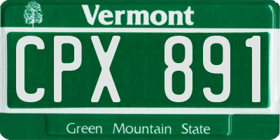 VT license plate CPX891