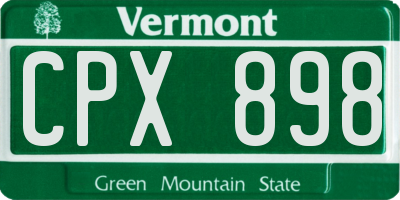 VT license plate CPX898