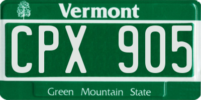 VT license plate CPX905