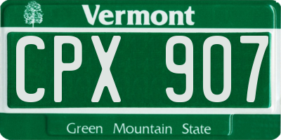 VT license plate CPX907