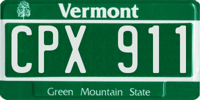 VT license plate CPX911