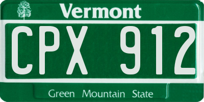 VT license plate CPX912