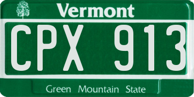 VT license plate CPX913