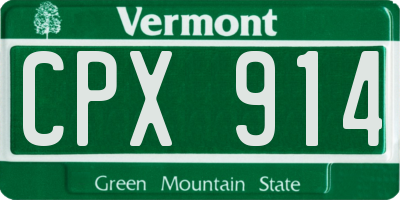 VT license plate CPX914