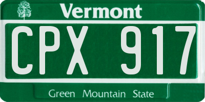 VT license plate CPX917