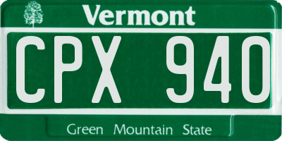 VT license plate CPX940