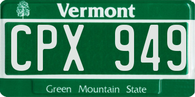 VT license plate CPX949