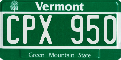 VT license plate CPX950
