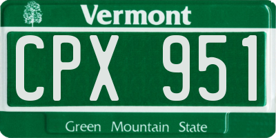 VT license plate CPX951