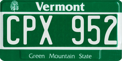 VT license plate CPX952