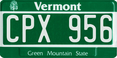 VT license plate CPX956