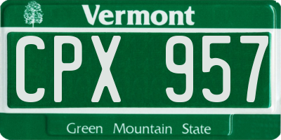 VT license plate CPX957
