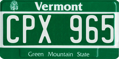 VT license plate CPX965