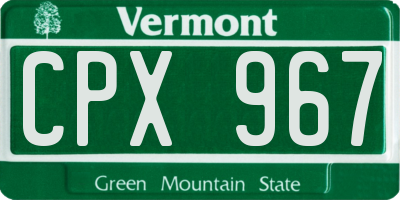 VT license plate CPX967