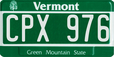 VT license plate CPX976