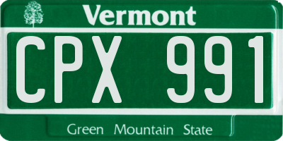 VT license plate CPX991