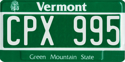 VT license plate CPX995