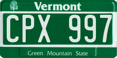 VT license plate CPX997