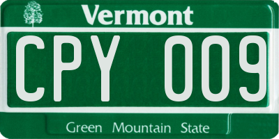 VT license plate CPY009