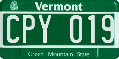 VT license plate CPY019