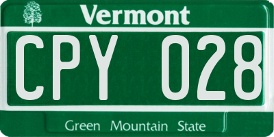 VT license plate CPY028