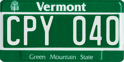 VT license plate CPY040