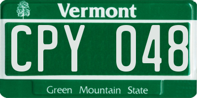 VT license plate CPY048