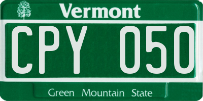 VT license plate CPY050