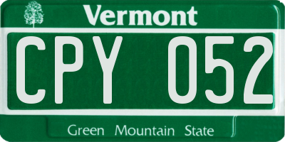 VT license plate CPY052