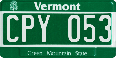 VT license plate CPY053