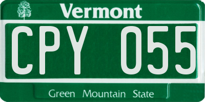 VT license plate CPY055