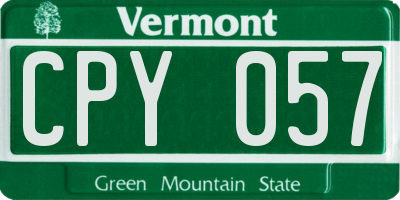 VT license plate CPY057