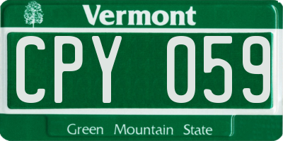 VT license plate CPY059