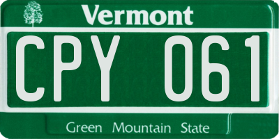 VT license plate CPY061
