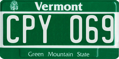 VT license plate CPY069