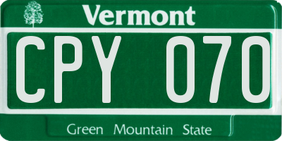VT license plate CPY070