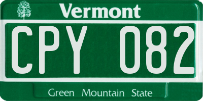 VT license plate CPY082