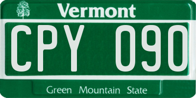 VT license plate CPY090