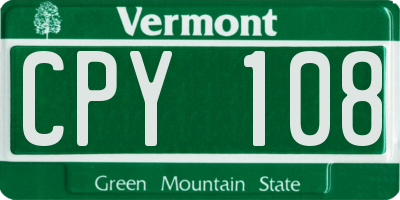 VT license plate CPY108