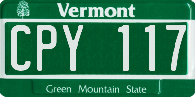 VT license plate CPY117