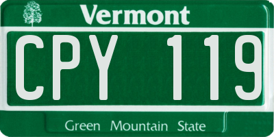 VT license plate CPY119