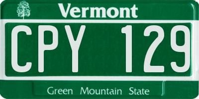 VT license plate CPY129