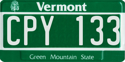 VT license plate CPY133