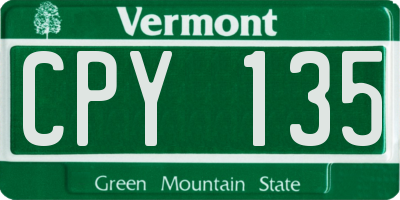 VT license plate CPY135