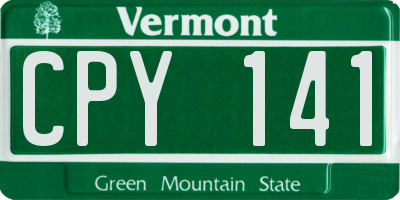 VT license plate CPY141
