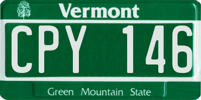 VT license plate CPY146