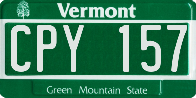 VT license plate CPY157