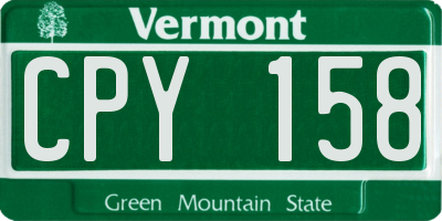 VT license plate CPY158